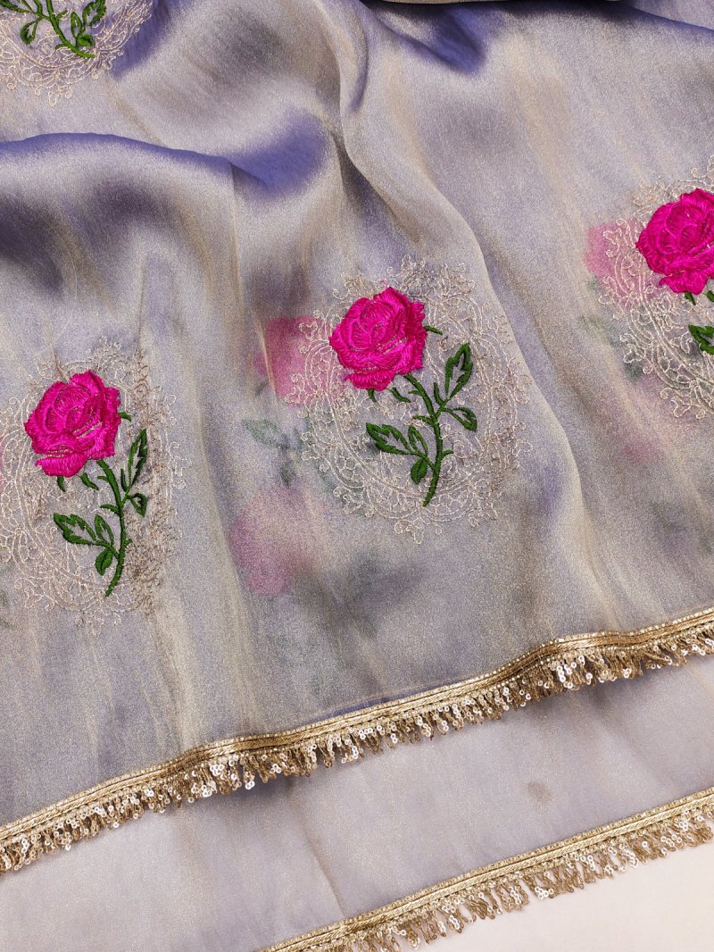 Ktd 3021 Gabana Silk Emberodery Work Saree